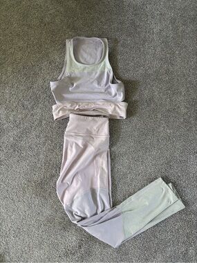 Outdoor Voices Pale Pink and Mint Tone Activewear Set